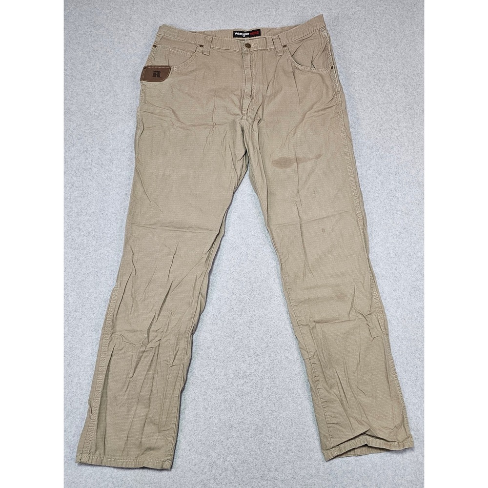 Wrangler Riggs Workwear Pants Mens 40x36‎ Tan Ripstop Utility Durable Work